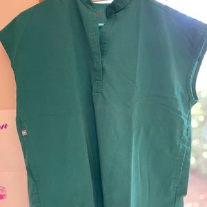 Figs Scrubs Hunter Green Oversized Rafaela Top